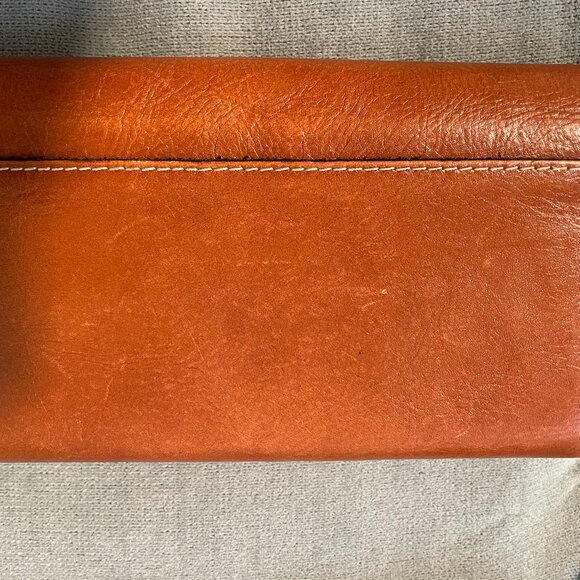 Patricia Nash Tan Leather Alia Flap Medium Crossbody Clutch - Picture 3 of 9